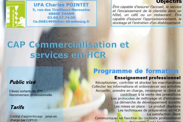 CAP Commercialisation et services en Apprentissage