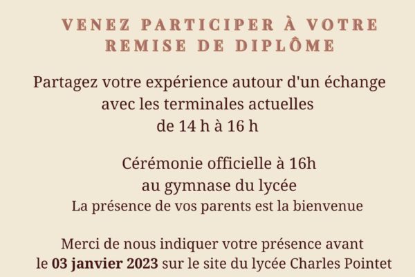 Cérémonie Remise des diplômes