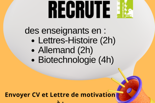 On recrute des enseignants