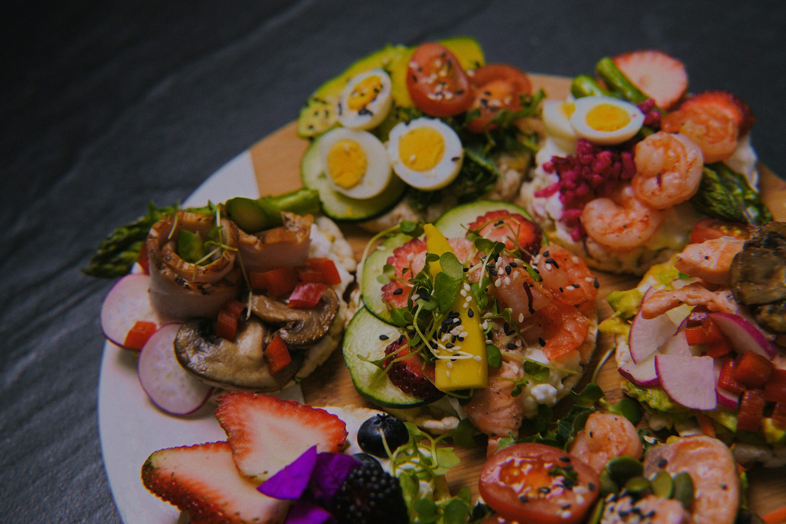 a white plate topped with lots of food